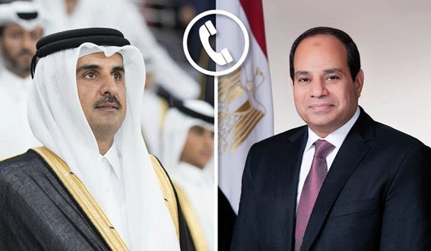 President El-Sisi Affirms to Emir Tamim Egypt’s Condemnation of Any Violation of Qatar’s Sovereignty