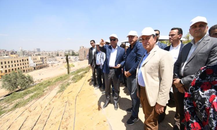 Minister of Housing Inspects Fustat Hills Gardens Project in Old Cairo